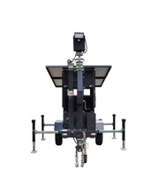 Remorque de surveillance solaire mobile avec caméra PTZ, mât de 7 m, surveillance sans fil pour la sécurité des chantiers extérieurs