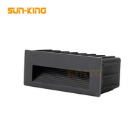 Noir shell en aluminium 3W Encastré Led Couloir Escalier Lumière Intérieure AC85-265V Coin Mur lumières Étape led Lampe