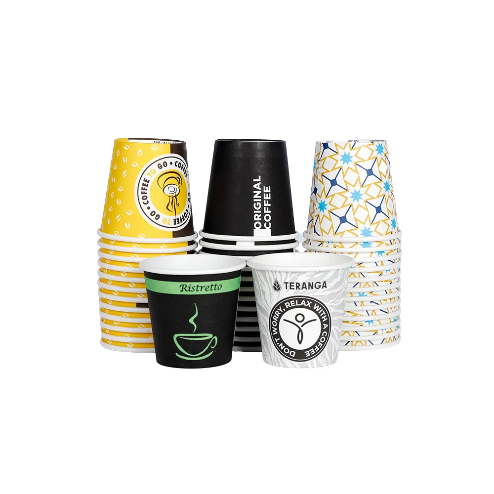 Café tasse en papier de haute qualité meilleur prix écologique personnalisé imprimé biodégradable 2.5 oz jetable café tasse en papier