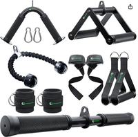 Poignée double D réglable en acier chromé robuste pour barre en V, poignée moletée pour machine de musculation, accessoires de gym