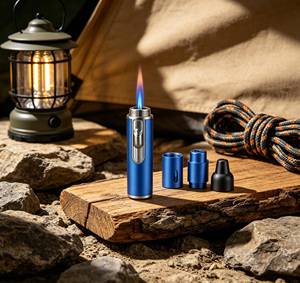 Briquet torche multifonction à butane, briquet aromathérapie coupe-vent rechargeable, briquet à gaz pour cigarettes, logo personnalisé, vente en gros - Product Image 2