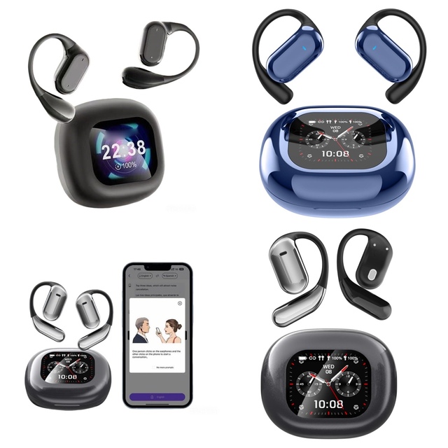 Bt 5.4 Real Time Translation Earbuds  with 144 Online Languages OWS  AI Language Translator Wireless Earphone for Travel New