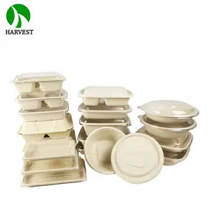 9 Inch Dùng Một Lần Phân Hủy Sinh Học Takeaway Thực Phẩm Lưu Trữ Giấy Container