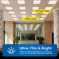 Panneau LED encastré à surface plane haute luminosité, trois couleurs 3000K/4000K/6500K, 48W, 600x600, 300x1200, 600x1200MM