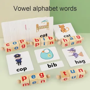 26 pezzi di alfabeto inglese in legno blocchi di costruzione riconoscimento di <span class=keywords><strong>parole</strong></span> e <span class=keywords><strong>gioco</strong></span> Puzzle giocattolo con Stereo Puzzle vocale - Product Image 6