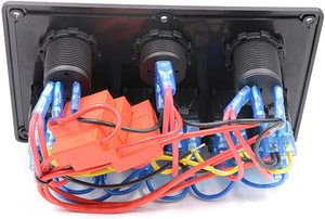 Bảng Công Tắc Rocker Thuyền Màu Xanh Dương Ổ Cắm 6 Vị Trí 12 Vôn + Bộ Sạc USB Kép (2.1A + 1A)+ Đồng Hồ Hiển Thị Điện Áp Kỹ Thuật Số Chống Nước - Product Image 5