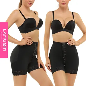 LANGQIN Bunda Lifter Shapewear Roupa Interior Lace Shorts Acolchoado Bunda Quadril Enhancer Controle Calcinhas Estômago Shapewear das Mulheres