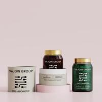Bouteilles de vitamines en verre ambré vert au design moderne de 150 ml, 250 ml, 500 ml, complément alimentaire pour la santé, bouteille de gommes avec boîte cadeau