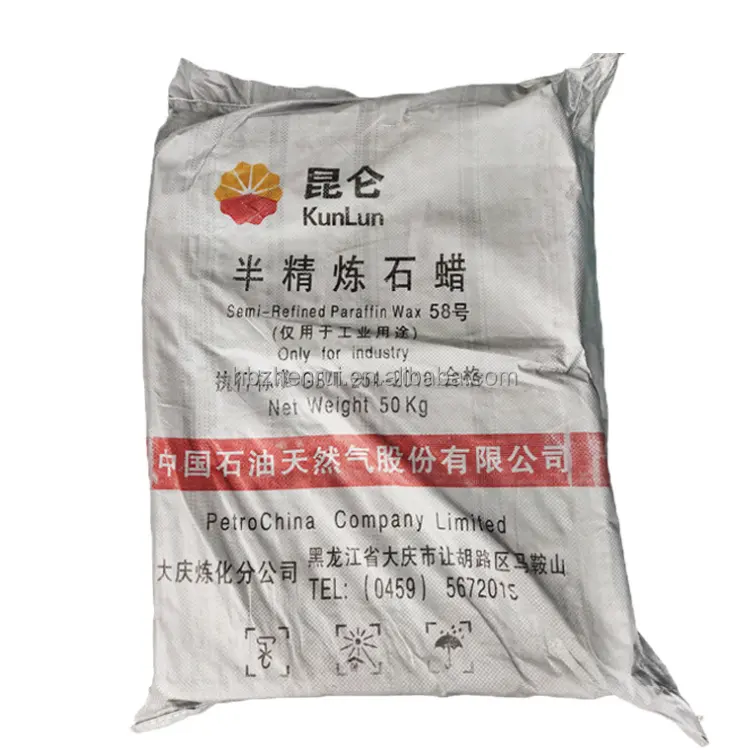 Hot sale kunlun semi refined paraffin wax 58/60 candle wax cheap price Paraffin Wax 25Kg For Making Candles