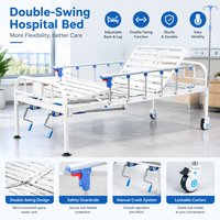 Roulettes pivotantes pour lit médical avec frein individuel, tête de lit chromée 38 mm, plateau à quatre sections pour usage en salle orthopédique