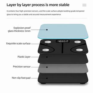 Balance intelligente en verre numérique avec technologie antidérapante pour écran LCD, alimentée par batterie, capacité <span class=keywords><strong>de</strong></span> 180 kg, surveillance <span class=keywords><strong>de</strong></span> la composition corporelle - Product Image 5