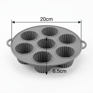 Stampo da Forno <span class=keywords><strong>in</strong></span> <span class=keywords><strong>Silicone</strong></span> Riutilizzabile Antiaderente da 7 Cavità <span class=keywords><strong>per</strong></span> Cupcake, <span class=keywords><strong>per</strong></span> <span class=keywords><strong>Friggitrice</strong></span> <span class=keywords><strong>ad</strong></span> <span class=keywords><strong>Aria</strong></span> e Forno - Utensile da Cucina Personalizzabile <span class=keywords><strong>per</strong></span> Alimenti, Senza BPA - Product Image 2