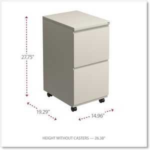 Alera PBFFPY Armoire de classement sur pied à 2 tiroirs en métal avec tiroir coulissant pleine longueur 14 7/8w X 19 1/8d Putty - Product Image 6