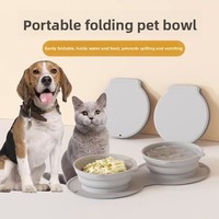 Bol de voyage pour chien pliable en silicone de qualité alimentaire, antidérapant, pour l'eau et les croquettes