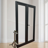 Porte vitrée pleine hauteur en alliage d'aluminium, insonorisée et isolante pour chambre, fenêtres et portes en aluminium, porte métallique