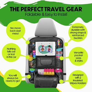 Organizador de Asiento Trasero de Coche Impermeable Personalizado con Tableta de Escritura LCD y Material Oxford 600D para Niños - Product Image 5
