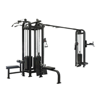 Appareil de musculation commercial 6 stations, 5 blocs de poids de 90 kg, 580 kg, cadre en fer robuste, elliptique plat, unisexe, fonctionnel pour 6 personnes