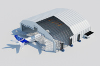Hangar préfabriqué en acier GloStar pour le stockage d'avions avec panneaux sandwich isolés pour les grands projets aéroportuaires