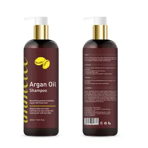 Champú de aceite de argán puro marroquí para el cuidado del cabello, aceite de argán nutritivo para hombres y mujeres, Etiqueta Privada