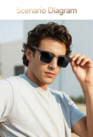 Lunettes intelligentes avec traduction IA et reconnaissance d'objets IA, étanches IP67, longue autonomie de la batterie, lecteur de musique, charge magnétique