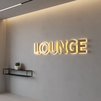 Lettres en relief 3D personnalisées rétroéclairées par LED, enseigne métallique lumineuse pour salon, bureau, hôtel et décoration murale de réception d'entreprise
