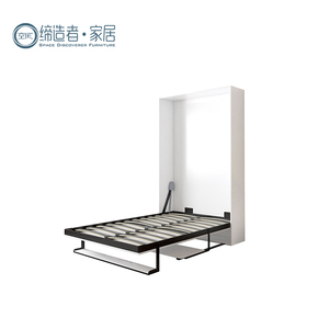 Design moderno Doppia Full Size pieghevole letto In Murphy parete letto mobile girevole unità con scrivania di studio e libreria per Hotel - Product Image 5