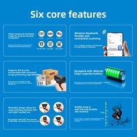 Mini-scanner de codes-barres sans fil 2D à porter sur le doigt, collecteur de données logistique d'entrepôt 1D+2D+QR, vitesse de scan 300S, Plug & Play, garantie 1 an