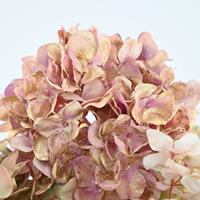 Bunga Hydrangea Sutra Buatan Mewah dan Elegan 52cm Besar Vintage untuk Dekorasi Pernikahan, Hortensia Berwarna Kemerahan untuk Acara Musim Gugur