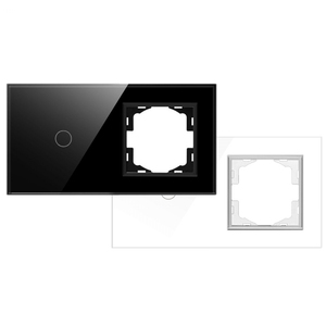 Interruttore tattile semplice, cornice singola nera, tecnologia tattile, controllo dell'illuminazione, ideale per casa e ufficio. - Product Image 1