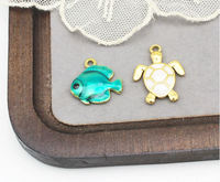 Pendentif en acier inoxydable goutte à goutte Koi carpe poisson tropical tortue breloque pour la fabrication de bijoux à bricoler soi-même