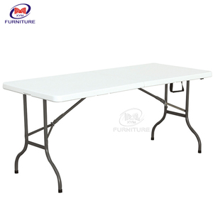 Atacadistas Branco retangular plástico mesas dobrável portátil Outdoor Furniture Banquete Catering Bbq Camping Picnic Table