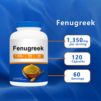 Capsules de graines de fenugrec en gros OEM, en promotion, avec stéarate de magnésium, complément alimentaire pour adultes