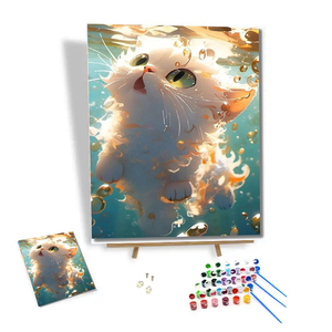 Populaire personnalisé peinture à l'huile par numéros Kit chute chat bricolage peinture par numéros animaux moderne <span class=keywords><strong>Art</strong></span> décor décoration - Product Image 1