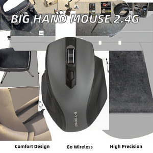 2.4G <span class=keywords><strong>grande</strong></span> <span class=keywords><strong>Mouse</strong></span> ottico <span class=keywords><strong>ergonomico</strong></span> 5 livelli 4000 DPI interfaccia USB per grandi utenti di Computer da ufficio - Product Image 3