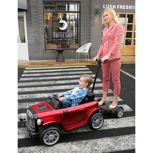 Children Electric Four Wheel Remote Control Car Parent Child Toy Vehicle With Seat Double Battery Classic Design Red White Green - Product Image 2