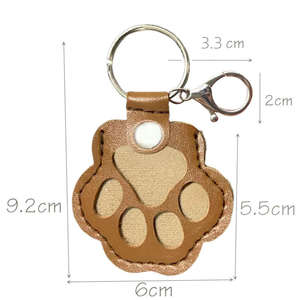 Porte-clés en cuir PU souple et élégant en forme de patte <span class=keywords><strong>pour</strong></span> animaux de compagnie, pendentif commémoratif <span class=keywords><strong>pour</strong></span> chats et chiens, idéal <span class=keywords><strong>pour</strong></span> le dropshipping - Product Image 4