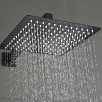 Mitigeur de douche noir en laiton à trois fonctions, chaud et froid, design carré moderne, robinet de bain cascade