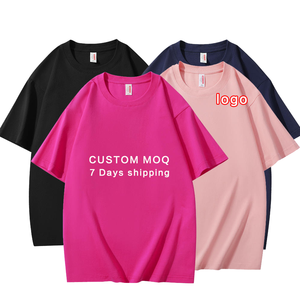Unisex 100% Cotton Customizable Sublimation T-Shirts Bulk Oversized Knitted Blank <strong>Tshirts</strong> Heat <strong>Transfer</strong> for Logo Men's T-Shirts - Product Image 1