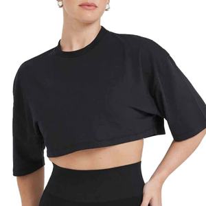 เสื้อครอปท็อปไซส์ใหญ่สำหรับฤดูร้อนสำหรับผู้หญิง รับทำโลโก้ เสื้อผ้าออกกำลังกายลำลอง เสื้อยืดแขนสั้น ผลิตโดยผู้ผลิตที่เป็นมิตรกับสิ่งแวดล้อม - Product Image 5