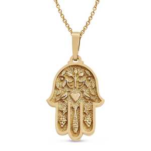 Menginspirasi Perhiasan Hamsa Liontin dengan Delima Merpati Damai Hati Ikan Anggur Jweish Simbol Tangan Perlindungan Pesona Judaica Perhiasan - Product Image 1