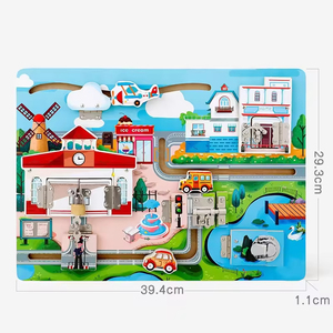 กระดานกิจกรรมล็อคและกุญแจไม้มอนเตสซอรี่ - ของเล่นเสริมพัฒนาการเด็กปฐมวัยพร้อมฉากธีมต่างๆ และตัวล็อคเพื่อความปลอดภัย - Product Image 2