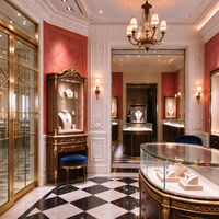 Conception d'intérieur de boutique de bijoux vintage européenne sur mesure, ensemble complet d'armoires de présentation de bijoux, solution de mise en équipement de magasin de détail tout-en-un