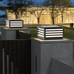 Modern Waterproof <strong>Solar</strong> Powered LED Lawn <strong>Lamp</strong> Courtyard Garden <strong>Post</strong> Main Gate Outdoor <strong>Solar</strong> Pillar Light E27 Base IP65 Rating - Product Image 1