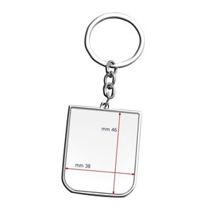 Portachiavi in Metallo Argentato con Design a Scudo Quadrato Cavo, Accessorio per Chiavi - Product Image 2