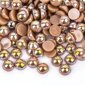 VC Bulk Wholesale 2-10mm Pearls Ivory White AB Multi Colors Half Round Flat Back <strong>Bead</strong> ABS Glitters DIY Nail Art - Product Image 3