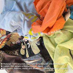 Trapos de limpieza de algodón reciclado para la industria, trapos de camiseta 100% algodón de colores, trapos de limpieza marina a granel - Product Image 4