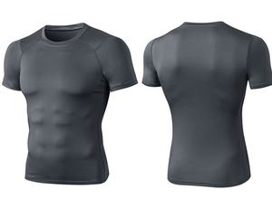 Wholesale <b>Men's</b> Quick <b>Dry</b> High Elastic <b>Fitted</b> Gym Long Sleeve Breathable Sweat Wicking for Running Training <b>T</b>-<b>shirt</b> - Product Image 2