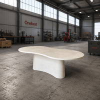 Table de conférence de style nordique à bords nettoyés, en pierre artificielle moderne, mobilier de bureau, tables de salle de réunion