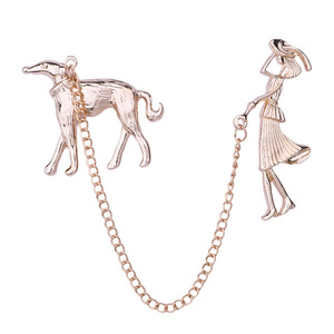 Broche de aleación chapada para mujer con diseño de pino de mascota para amantes de los perros, insignia para abrigo - Product Image 5