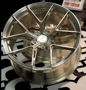 1 pièce Jantes monobloc forgées en alliage d'aluminium 6061-T6, finition polie blanche, multi-rayons, à déport profond, concaves, usinées CNC, sur mesure pour voiture de course, neuves - Product Image 3